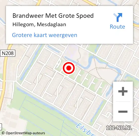 Locatie op kaart van de 112 melding: Brandweer Met Grote Spoed Naar Hillegom, Mesdaglaan op 21 maart 2015 15:33