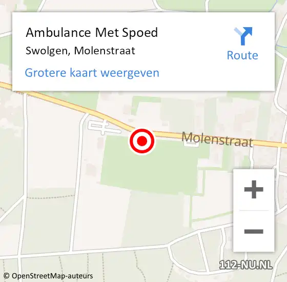 Locatie op kaart van de 112 melding: Ambulance Met Spoed Naar Swolgen, Molenstraat op 21 maart 2015 16:46