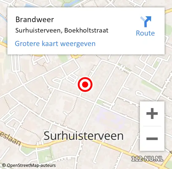 Locatie op kaart van de 112 melding: Brandweer Surhuisterveen, Boekholtstraat op 21 maart 2015 17:41