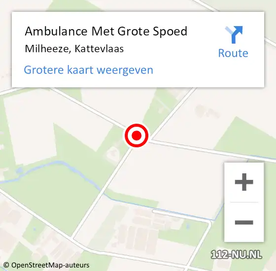 Locatie op kaart van de 112 melding: Ambulance Met Grote Spoed Naar Milheeze, Kattevlaas op 21 maart 2015 17:52