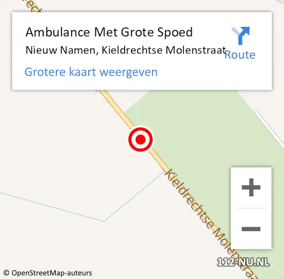 Locatie op kaart van de 112 melding: Ambulance Met Grote Spoed Naar Nieuw Namen, Kieldrechtse Molenstraat op 21 maart 2015 18:20