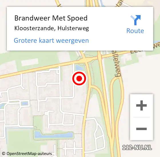 Locatie op kaart van de 112 melding: Brandweer Met Spoed Naar Kloosterzande, Hulsterweg op 21 maart 2015 18:27