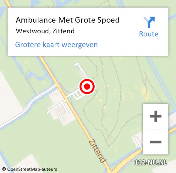 Locatie op kaart van de 112 melding: Ambulance Met Grote Spoed Naar Westwoud, Zittend op 21 maart 2015 18:58