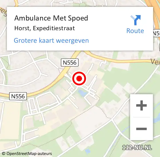 Locatie op kaart van de 112 melding: Ambulance Met Spoed Naar Horst, Expeditiestraat op 21 maart 2015 19:01