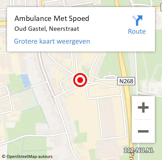 Locatie op kaart van de 112 melding: Ambulance Met Spoed Naar Oud Gastel, Neerstraat op 21 maart 2015 21:06