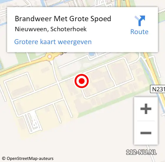 Locatie op kaart van de 112 melding: Brandweer Met Grote Spoed Naar Nieuwveen, Schoterhoek op 22 maart 2015 00:08