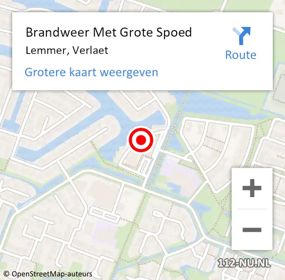 Locatie op kaart van de 112 melding: Brandweer Met Grote Spoed Naar Lemmer, Verlaet op 22 maart 2015 02:09