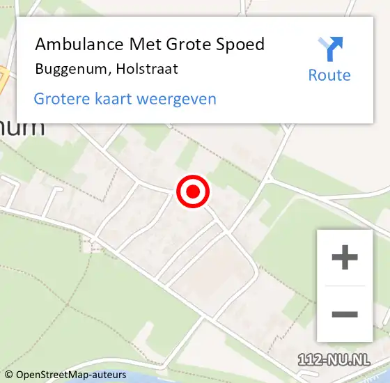 Locatie op kaart van de 112 melding: Ambulance Met Grote Spoed Naar Buggenum, Holstraat op 2 november 2013 13:33