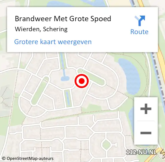 Locatie op kaart van de 112 melding: Brandweer Met Grote Spoed Naar Wierden, Schering op 22 maart 2015 03:30