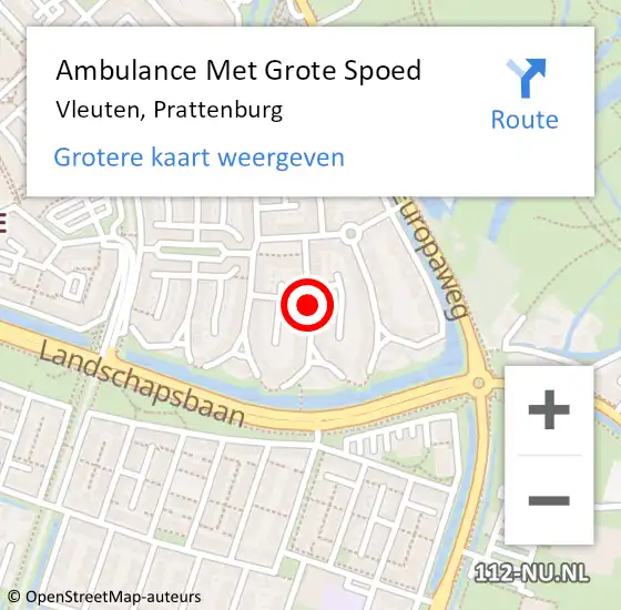 Locatie op kaart van de 112 melding: Ambulance Met Grote Spoed Naar Vleuten, Prattenburg op 22 maart 2015 04:24