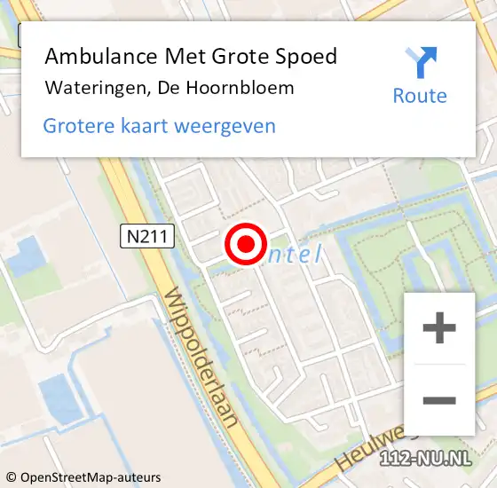 Locatie op kaart van de 112 melding: Ambulance Met Grote Spoed Naar Wateringen, De Hoornbloem op 22 maart 2015 06:30