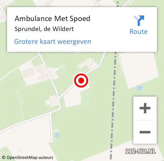 Locatie op kaart van de 112 melding: Ambulance Met Spoed Naar Sprundel, de Wildert op 2 november 2013 13:43