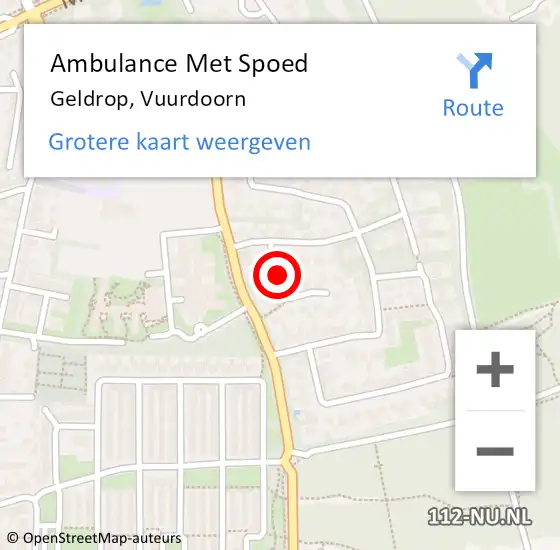 Locatie op kaart van de 112 melding: Ambulance Met Spoed Naar Geldrop, Vuurdoorn op 22 maart 2015 10:28