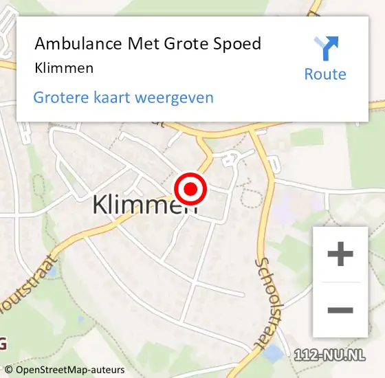 Locatie op kaart van de 112 melding: Ambulance Met Grote Spoed Naar Klimmen op 22 maart 2015 11:02