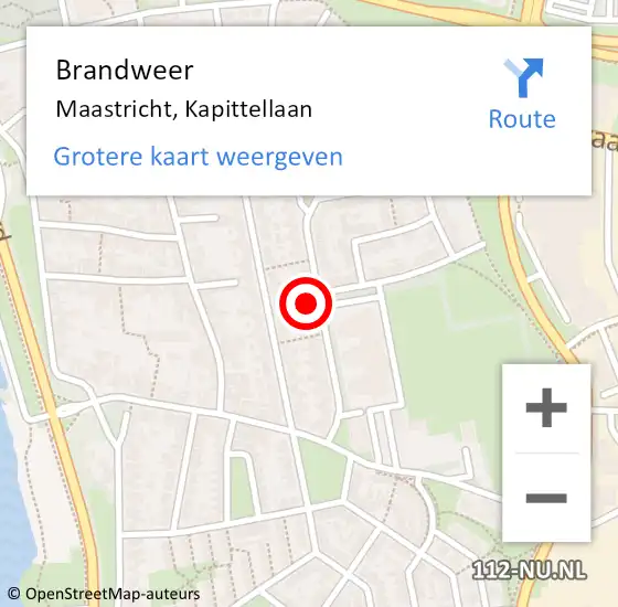 Locatie op kaart van de 112 melding: Brandweer Maastricht, Kapittellaan op 22 maart 2015 12:30