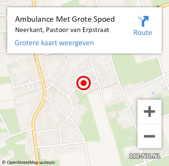 Locatie op kaart van de 112 melding: Ambulance Met Grote Spoed Naar Neerkant, Pastoor van Erpstraat op 22 maart 2015 12:36