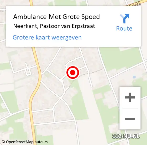 Locatie op kaart van de 112 melding: Ambulance Met Grote Spoed Naar Neerkant, Pastoor van Erpstraat op 22 maart 2015 12:41