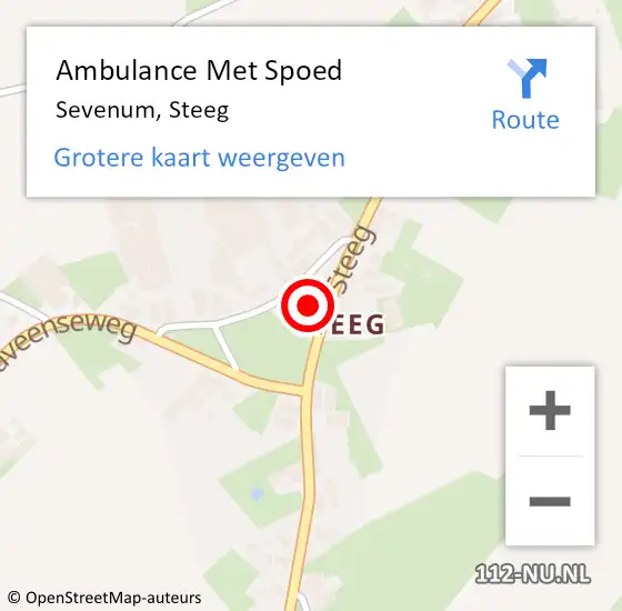 Locatie op kaart van de 112 melding: Ambulance Met Spoed Naar Sevenum, Steeg op 22 maart 2015 13:50