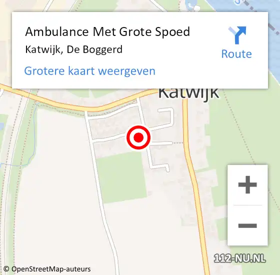 Locatie op kaart van de 112 melding: Ambulance Met Grote Spoed Naar Katwijk, De Boggerd op 22 maart 2015 14:17