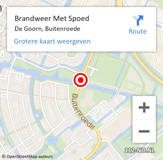 Locatie op kaart van de 112 melding: Brandweer Met Spoed Naar De Goorn, Buitenroede op 22 maart 2015 15:28