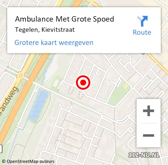 Locatie op kaart van de 112 melding: Ambulance Met Grote Spoed Naar Tegelen, Kievitstraat op 2 november 2013 14:35