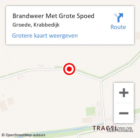 Locatie op kaart van de 112 melding: Brandweer Met Grote Spoed Naar Groede, Krabbedijk op 23 maart 2015 02:13