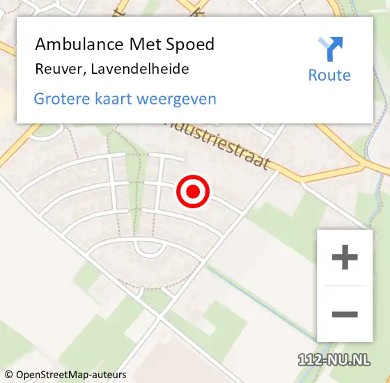 Locatie op kaart van de 112 melding: Ambulance Met Spoed Naar Reuver, Lavendelheide op 23 maart 2015 02:31