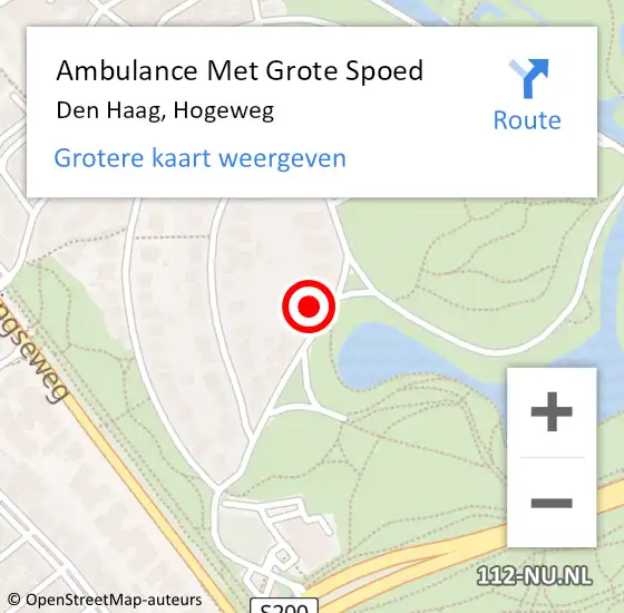 Locatie op kaart van de 112 melding: Ambulance Met Grote Spoed Naar Den Haag, Hogeweg op 11 september 2013 15:42