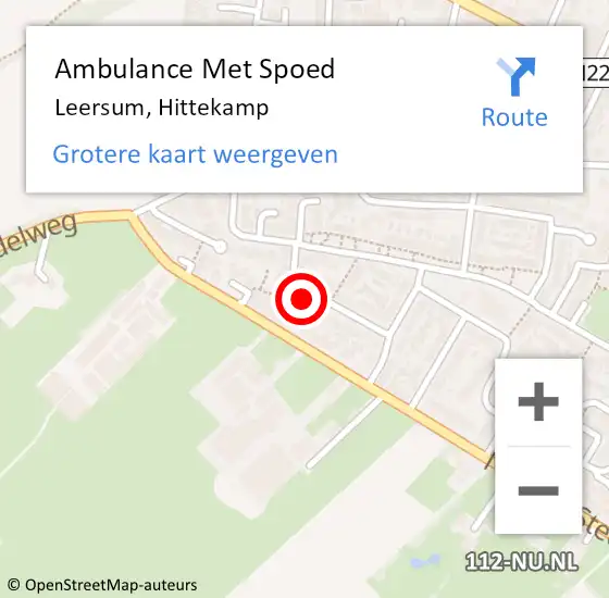 Locatie op kaart van de 112 melding: Ambulance Met Spoed Naar Leersum, Hittekamp op 23 maart 2015 07:25