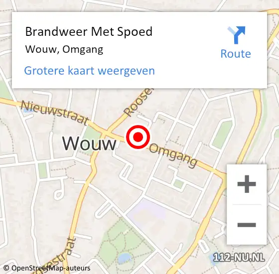 Locatie op kaart van de 112 melding: Brandweer Met Spoed Naar Wouw, Omgang op 23 maart 2015 10:25