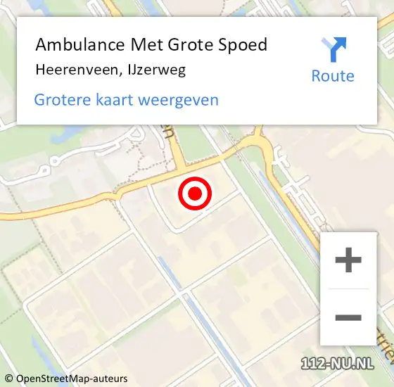 Locatie op kaart van de 112 melding: Ambulance Met Grote Spoed Naar Heerenveen, IJzerweg op 23 maart 2015 11:17