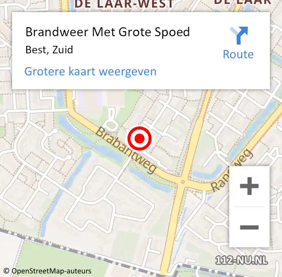 Locatie op kaart van de 112 melding: Brandweer Met Grote Spoed Naar Best, Zuid op 23 maart 2015 12:31