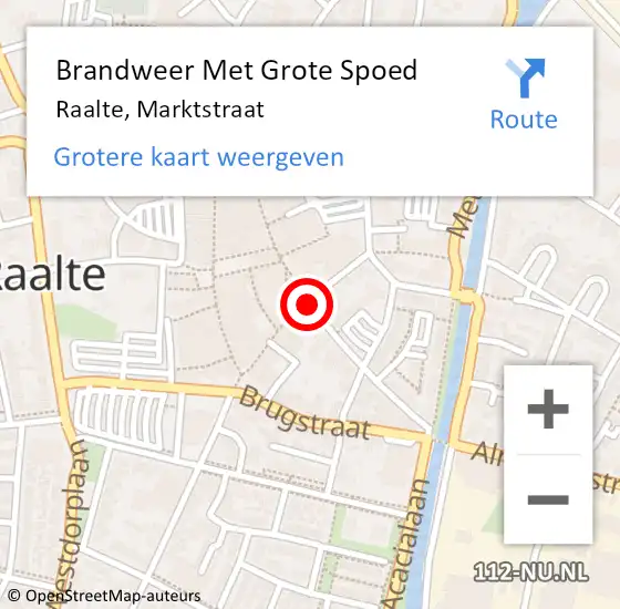 Locatie op kaart van de 112 melding: Brandweer Met Grote Spoed Naar Raalte, Marktstraat op 23 maart 2015 13:05