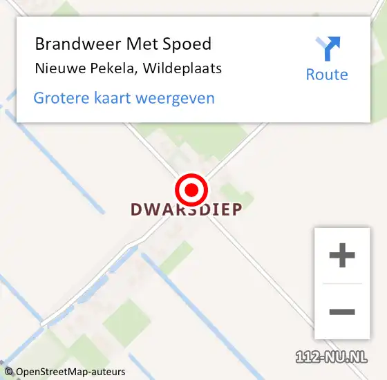 Locatie op kaart van de 112 melding: Brandweer Met Spoed Naar Nieuwe Pekela, Wildeplaats op 23 maart 2015 13:25