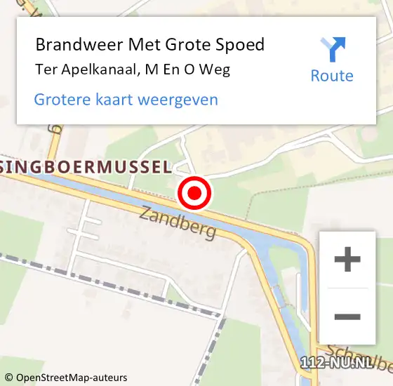 Locatie op kaart van de 112 melding: Brandweer Met Grote Spoed Naar Ter Apelkanaal, M En O Weg op 2 november 2013 15:50