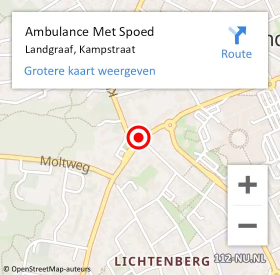 Locatie op kaart van de 112 melding: Ambulance Met Spoed Naar Landgraaf, Kampstraat op 23 maart 2015 17:38