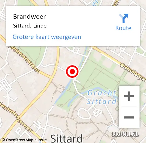 Locatie op kaart van de 112 melding: Brandweer Sittard, Linde op 23 maart 2015 18:00