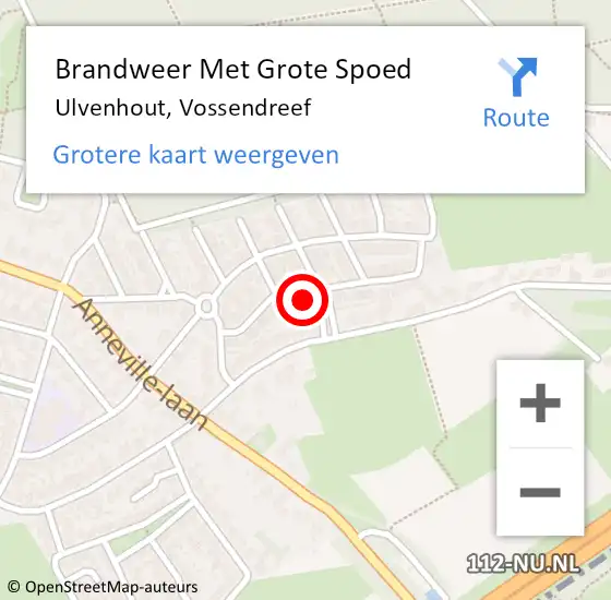 Locatie op kaart van de 112 melding: Brandweer Met Grote Spoed Naar Ulvenhout, Vossendreef op 23 maart 2015 20:18