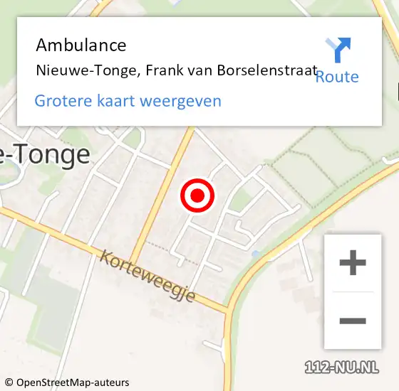 Locatie op kaart van de 112 melding: Ambulance Nieuwe-Tonge, Frank van Borselenstraat op 23 maart 2015 20:27