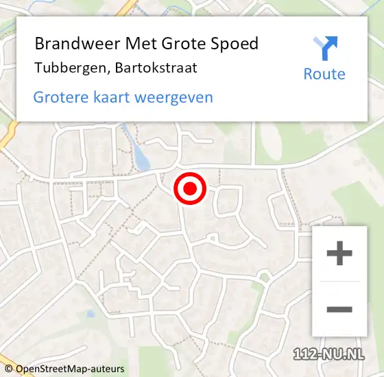 Locatie op kaart van de 112 melding: Brandweer Met Grote Spoed Naar Tubbergen, Bartokstraat op 23 maart 2015 21:19