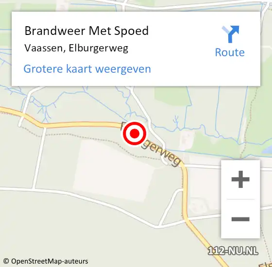 Locatie op kaart van de 112 melding: Brandweer Met Spoed Naar Vaassen, Elburgerweg op 2 november 2013 16:24