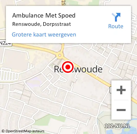 Locatie op kaart van de 112 melding: Ambulance Met Spoed Naar Renswoude, Dorpsstraat op 23 maart 2015 21:33