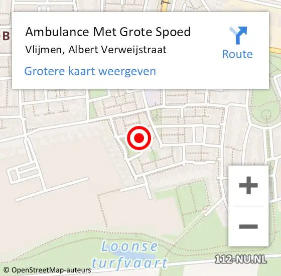 Locatie op kaart van de 112 melding: Ambulance Met Grote Spoed Naar Vlijmen, Albert Verweijstraat op 23 maart 2015 21:42