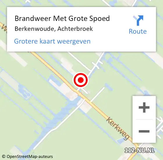 Locatie op kaart van de 112 melding: Brandweer Met Grote Spoed Naar Berkenwoude, Achterbroek op 24 maart 2015 00:03