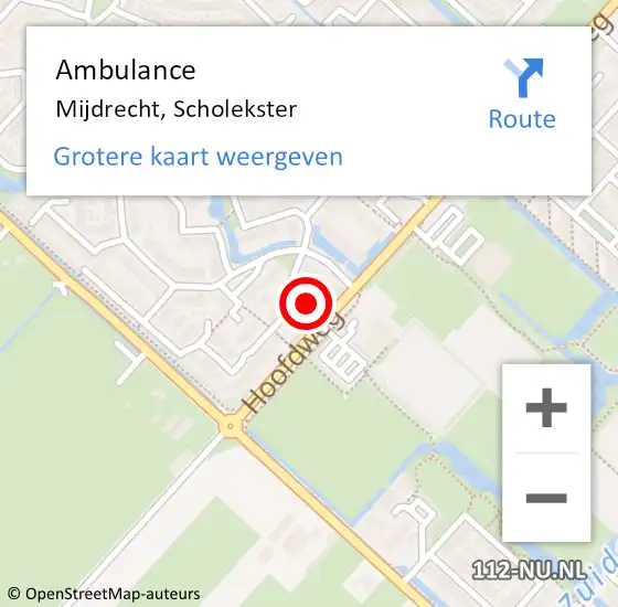 Locatie op kaart van de 112 melding: Ambulance Mijdrecht, Scholekster op 24 maart 2015 03:36