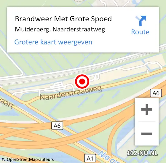 Locatie op kaart van de 112 melding: Brandweer Met Grote Spoed Naar Muiderberg, Naarderstraatweg op 24 maart 2015 05:56