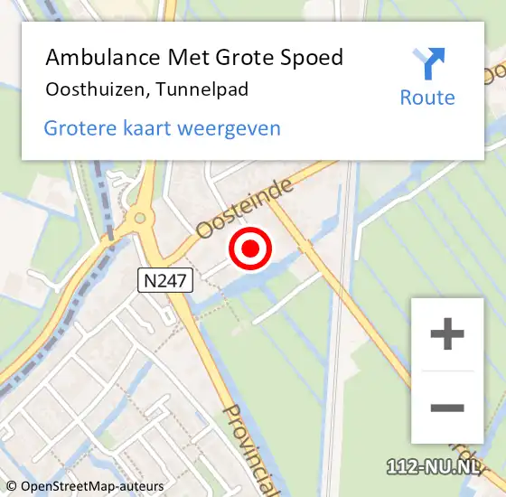 Locatie op kaart van de 112 melding: Ambulance Met Grote Spoed Naar Oosthuizen, Tunnelpad op 24 maart 2015 08:46