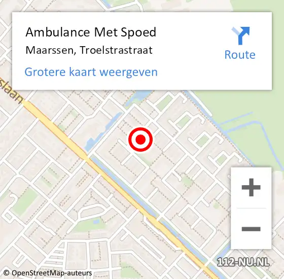 Locatie op kaart van de 112 melding: Ambulance Met Spoed Naar Maarssen, Troelstrastraat op 24 maart 2015 09:25