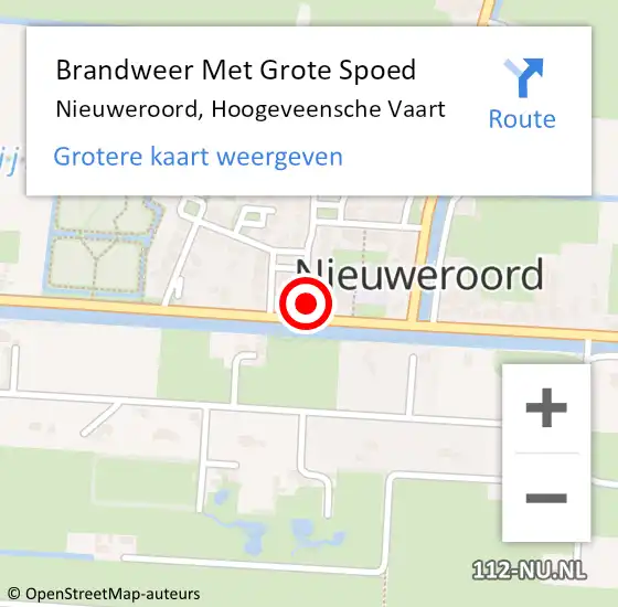Locatie op kaart van de 112 melding: Brandweer Met Grote Spoed Naar Nieuweroord, Hoogeveensche Vaart op 2 november 2013 17:09