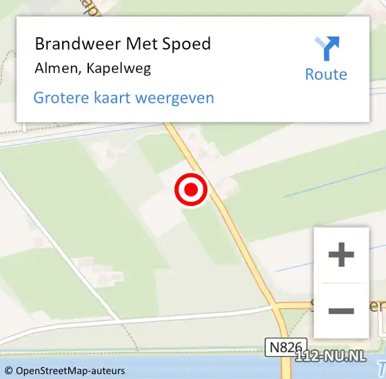 Locatie op kaart van de 112 melding: Brandweer Met Spoed Naar Almen, Kapelweg op 2 november 2013 17:18